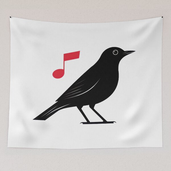 Item preview, Bird singing in a simple design designed and sold by anytka.