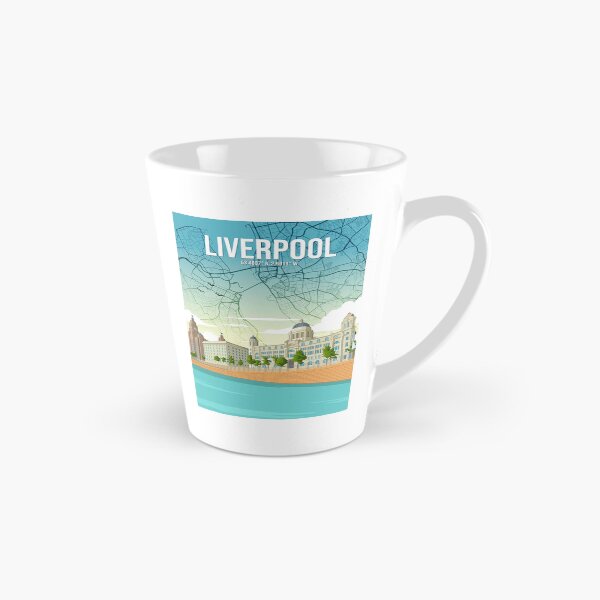Item preview, Liverpool Pier Head and Mersey Map Travel Art designed and sold by Stadify.