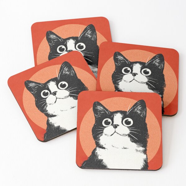 Item preview, Art of a cat with a red background designed and sold by anytka.