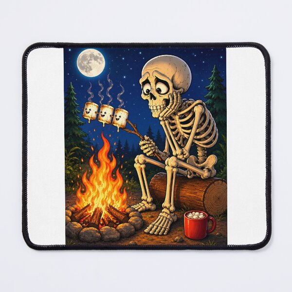 Item preview, Skeleton Campfire Marshmallow Camping Humor designed and sold by ComedyInkFactor.