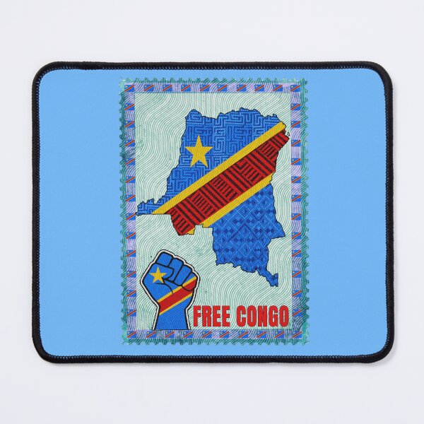 Artikelvorschau, Kostenlose Vintage-Briefmarke aus dem Kongo – Karte der Demokratischen Republik Kongo in kongolesischer Textilkunst entworfen und verkauft von Youngkev-arts.