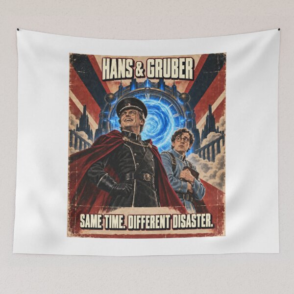 Item preview, Hans and Gruber Time Travel Disaster designed and sold by TytherleyTees.