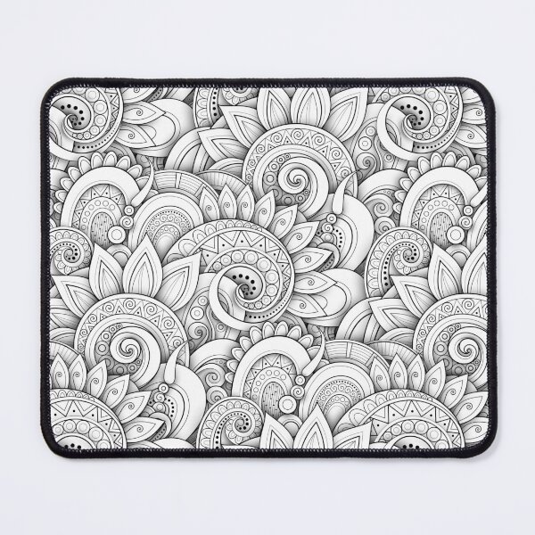 Item preview, Monochrome Seamless Pattern with Floral Motifs designed and sold by lissantee.