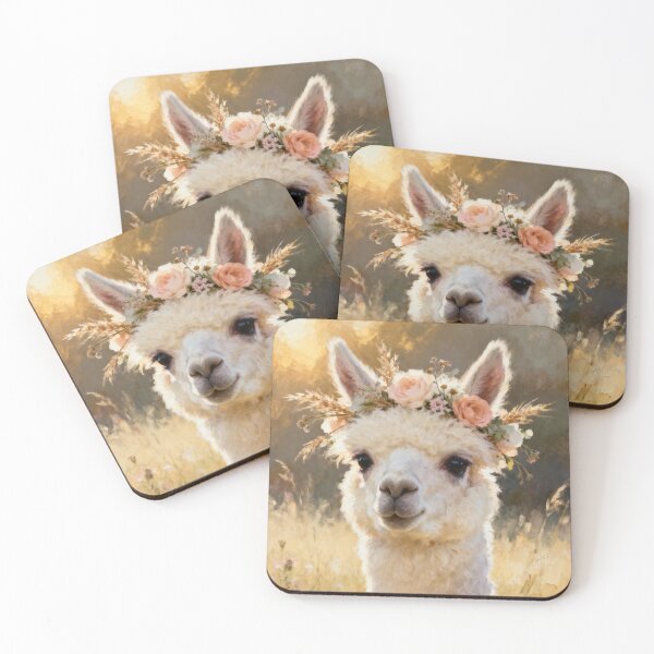Item preview, Llama Floral Crown Print - Llama Wall Art - A3 A4 A5 Animal Print - Cottagecore Farmhouse Decor designed and sold by QuietCanvasArtworks.