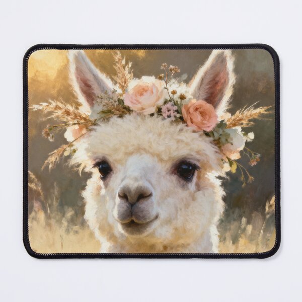 Item preview, Llama Floral Crown Print - Llama Wall Art - A3 A4 A5 Animal Print - Cottagecore Farmhouse Decor designed and sold by QuietCanvasArtworks.