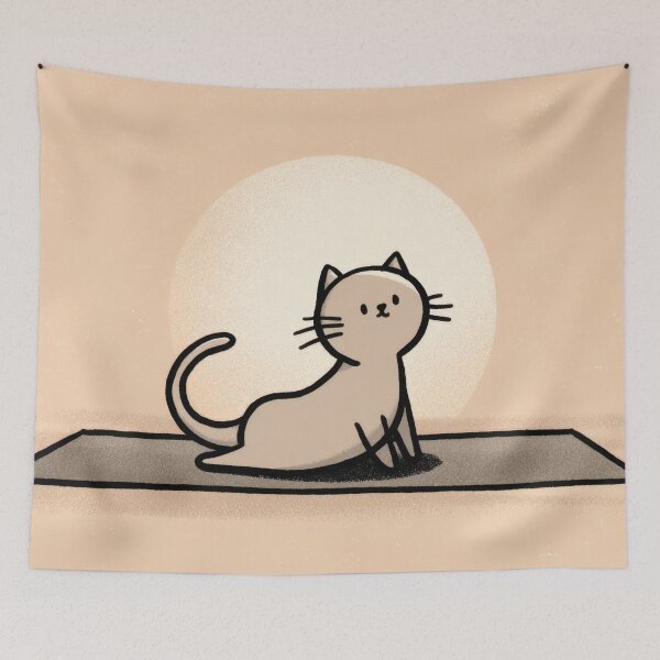 Item preview, Cat sitting on a yoga mat designed and sold by anytka.