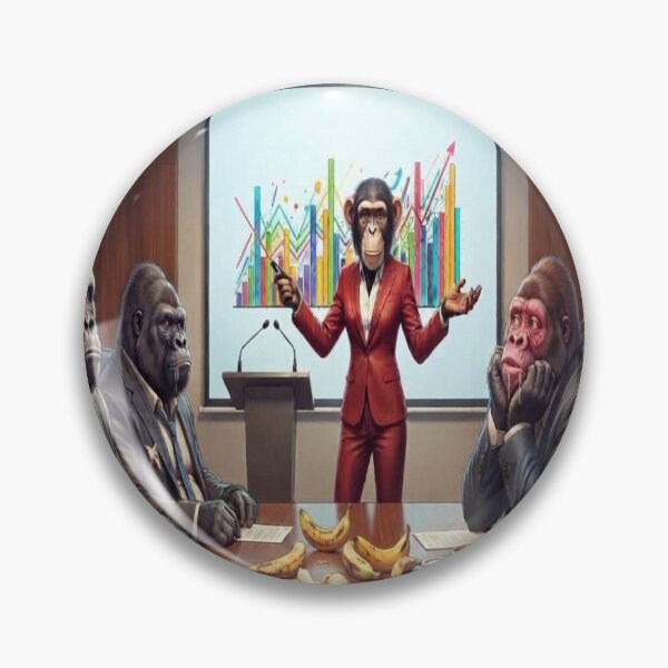Item preview, Funny Corporate Business Chimpanzee Gorillas Boardroom Meeting Art designed and sold by AfresStudio.