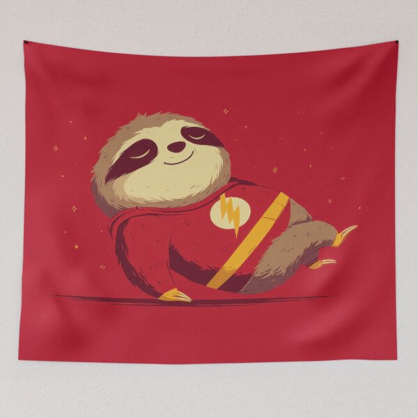 Item preview, Sloth in superhero costume relaxing designed and sold by anytka.