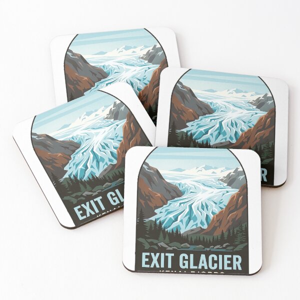 Item preview, Exit Glacier Alaska Vintage WPA Travel Badge Sticker designed and sold by DetourDgn.