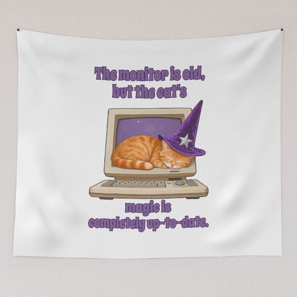 Item preview, Cat on computer designed and sold by Kamoufleur.