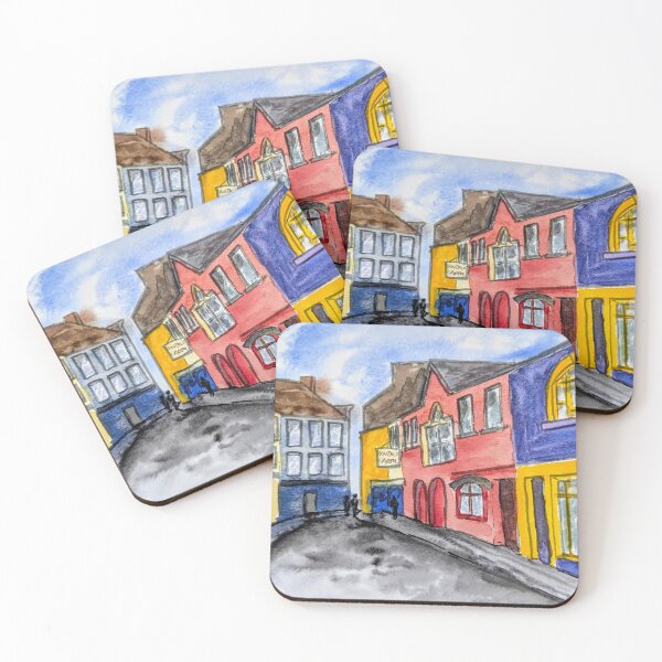 Item preview, Coloured houses in Kinsale, Ireland, watercolour designed and sold by Art-By-Rosalind.