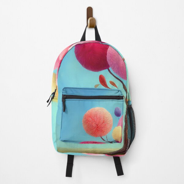 Item preview, Abstract fantasy tree with colorful round treetops on a blue background - cartoon comic style designed and sold by WhimsyArt ○ Studio.