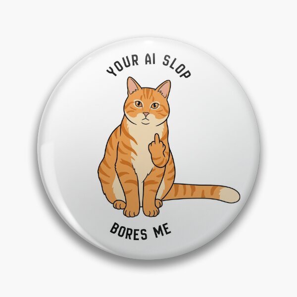 Item preview, Your AI Slop Bores Me Funny Orange Cat Talk To My Paw Sarcastic Sticker designed and sold by Jullie999.