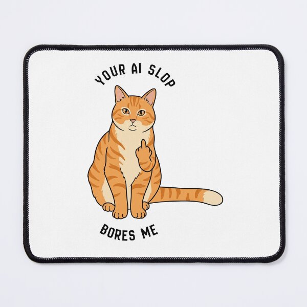 Item preview, Your AI Slop Bores Me Funny Orange Cat Talk To My Paw Sarcastic Sticker designed and sold by Jullie999.