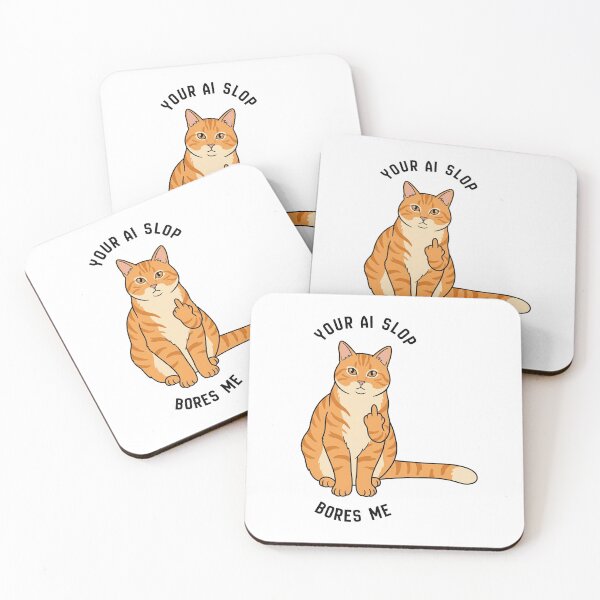 Item preview, Your AI Slop Bores Me Funny Orange Cat Talk To My Paw Sarcastic Sticker designed and sold by Jullie999.