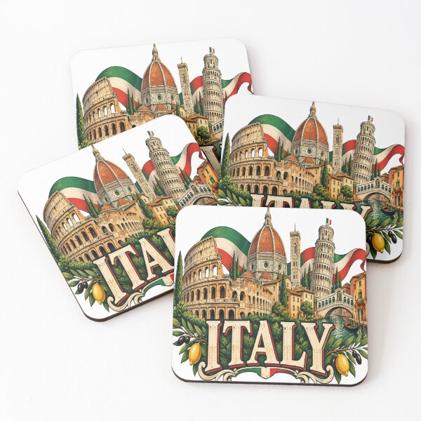 Item preview, Italy Vintage Travel Italian Landmarks Rome Florence Pisa Venice designed and sold by OUICHA.