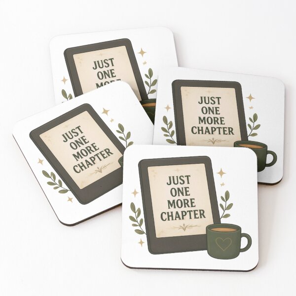 Item preview, Just One More Chapter Kindle - Cozy Coffee Bookish Reader designed and sold by aysenism.
