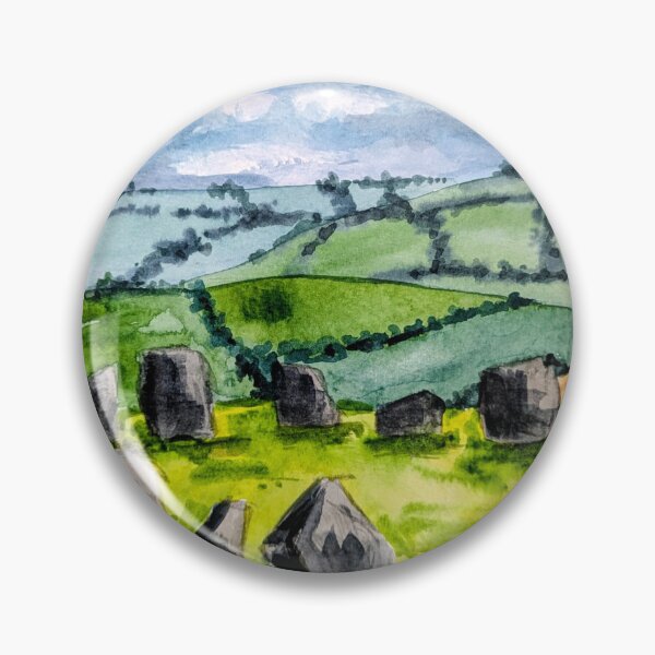 Item preview, Stone circle landscape, watercolour of Ireland Dronbeg stone circle designed and sold by Art-By-Rosalind.
