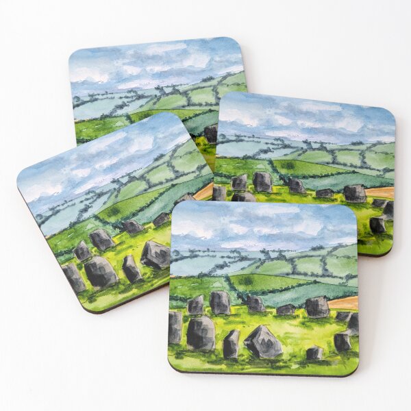 Item preview, Stone circle landscape, watercolour of Ireland Dronbeg stone circle designed and sold by Art-By-Rosalind.