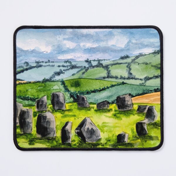 Item preview, Stone circle landscape, watercolour of Ireland Dronbeg stone circle designed and sold by Art-By-Rosalind.