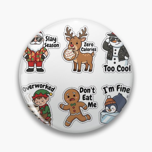 Item preview, Cool Santa & Friends Funny Sticker Pack - Holiday Puns Edition designed and sold by SimpleP.