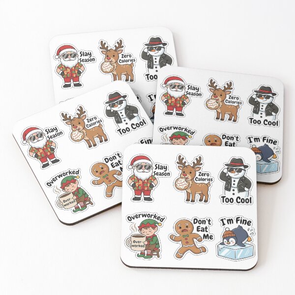 Item preview, Cool Santa & Friends Funny Sticker Pack - Holiday Puns Edition designed and sold by SimpleP.
