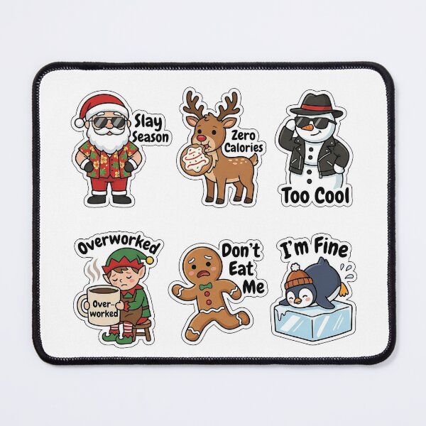Item preview, Cool Santa & Friends Funny Sticker Pack - Holiday Puns Edition designed and sold by SimpleP.