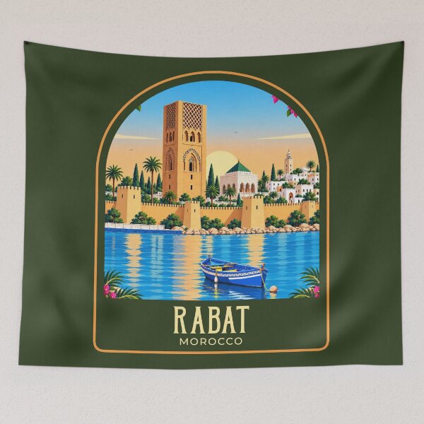 Artikelvorschau, Rabat Vintage Reiseillustration entworfen und verkauft von HomeLivingCo.