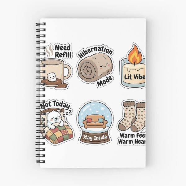 Item preview, Relatable Cozy Winter Sticker Pack - Lazy Holiday Quotes Set designed and sold by SimpleP.