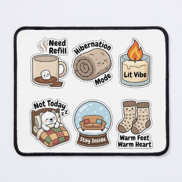 Item preview, Relatable Cozy Winter Sticker Pack - Lazy Holiday Quotes Set designed and sold by SimpleP.
