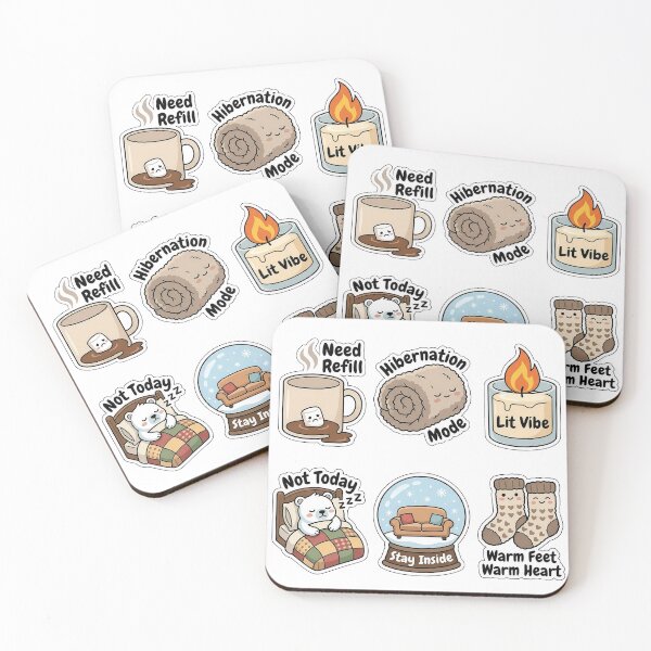 Item preview, Relatable Cozy Winter Sticker Pack - Lazy Holiday Quotes Set designed and sold by SimpleP.