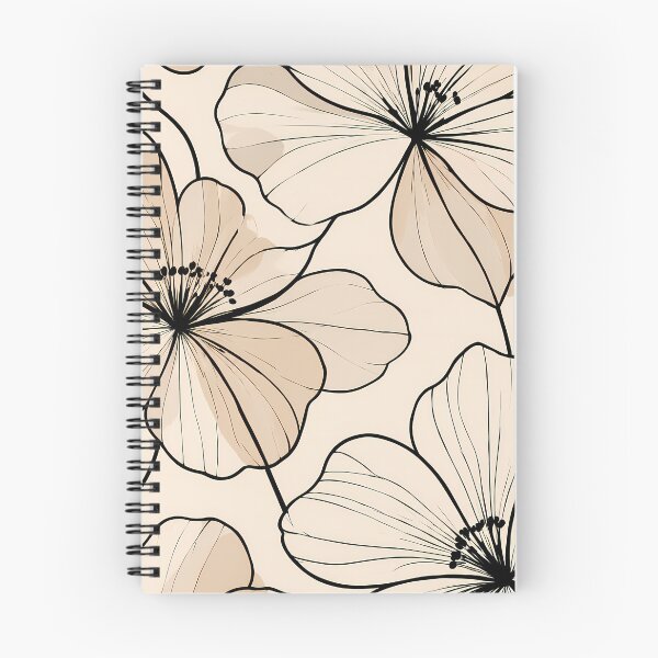 Item preview, Minimalist Beige Floral Line Art Pattern designed and sold by VOLLOS.