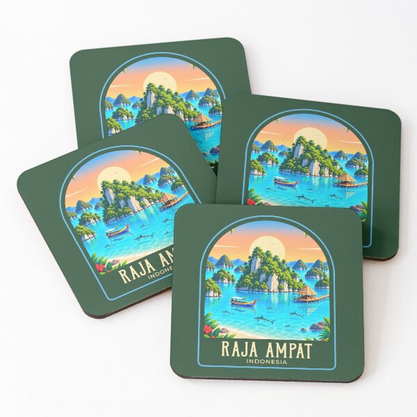 Artikelvorschau, Raja Ampat Vintage Reiseillustration entworfen und verkauft von HomeLivingCo.