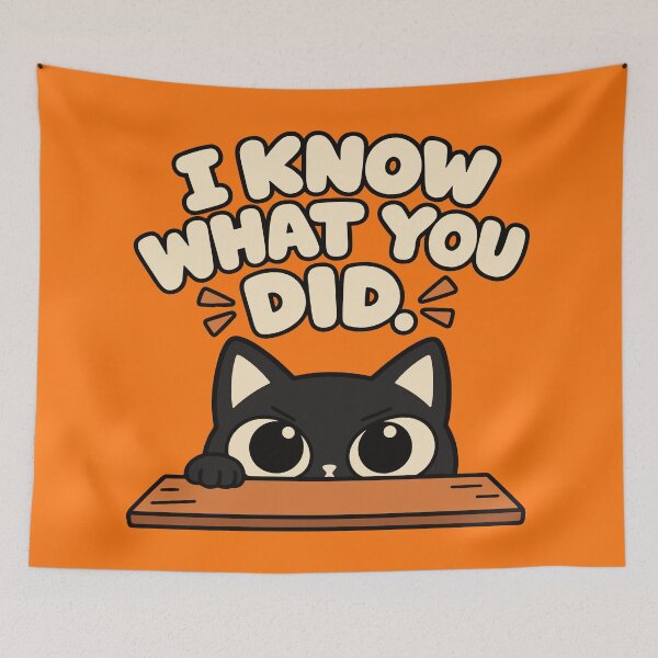 Item preview, I Know What You Did – Funny Judging Cat designed and sold by MewMade.