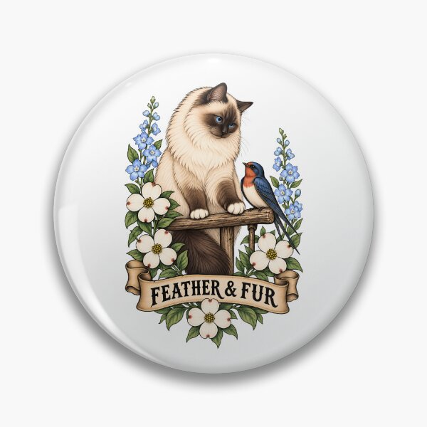 Item preview, Feather Fur Ragdoll Cat Swallow Art designed and sold by Old's Cool Cat Studio.