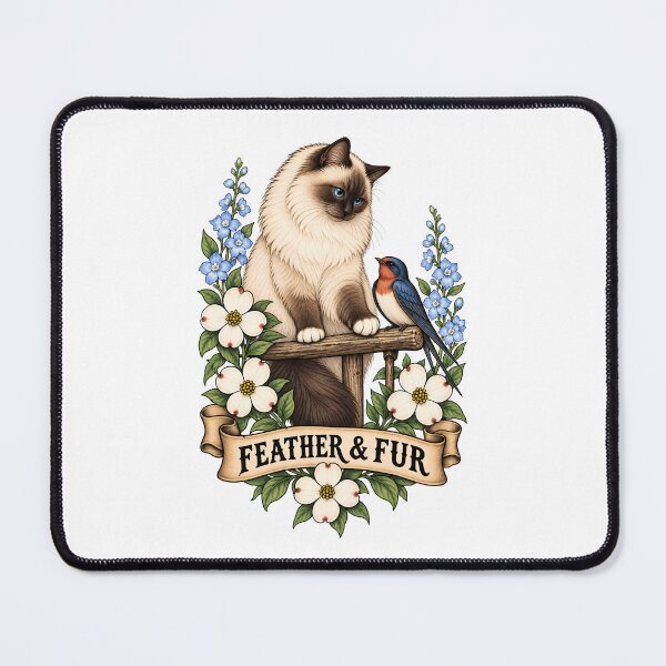 Item preview, Feather Fur Ragdoll Cat Swallow Art designed and sold by Old's Cool Cat Studio.