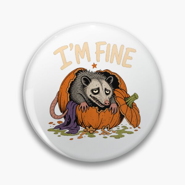 Item preview, I'm Fine Halloween Opossum Sarcastic Pumpkin designed and sold by calicito.