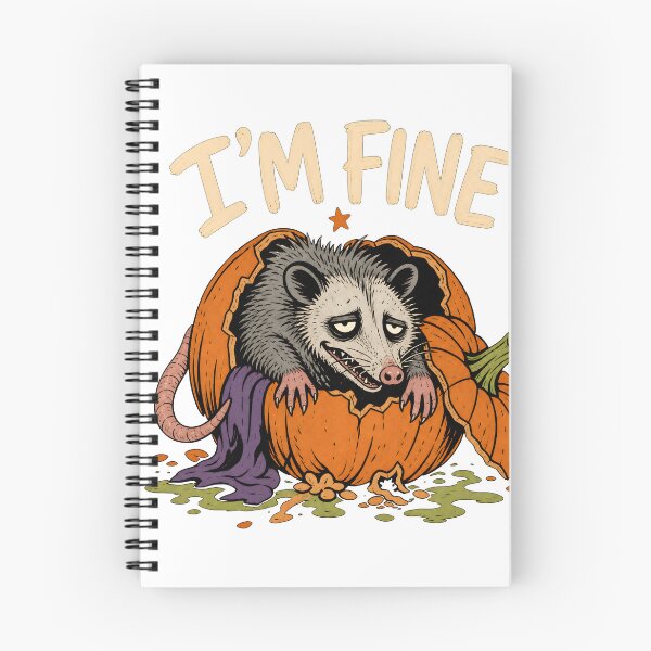 Item preview, I'm Fine Halloween Opossum Sarcastic Pumpkin designed and sold by calicito.