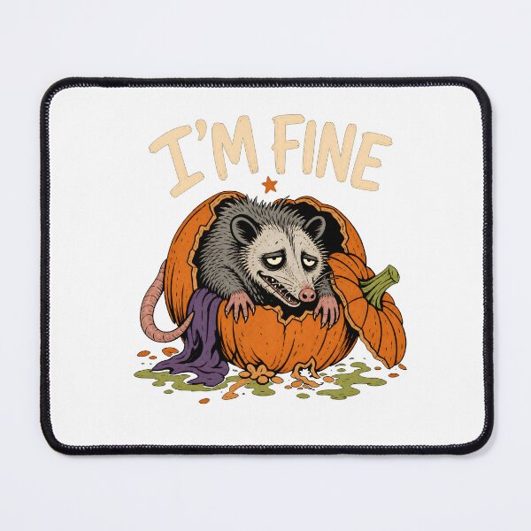Item preview, I'm Fine Halloween Opossum Sarcastic Pumpkin designed and sold by calicito.