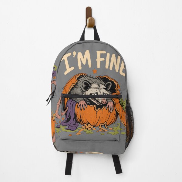 Item preview, I'm Fine Halloween Opossum Sarcastic Pumpkin designed and sold by calicito.