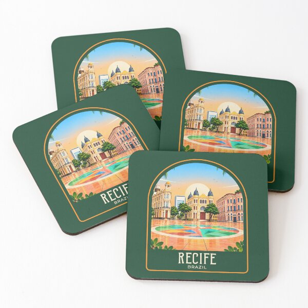 Item preview, Recife Vintage Travel Illustration designed and sold by HomeLivingCo.