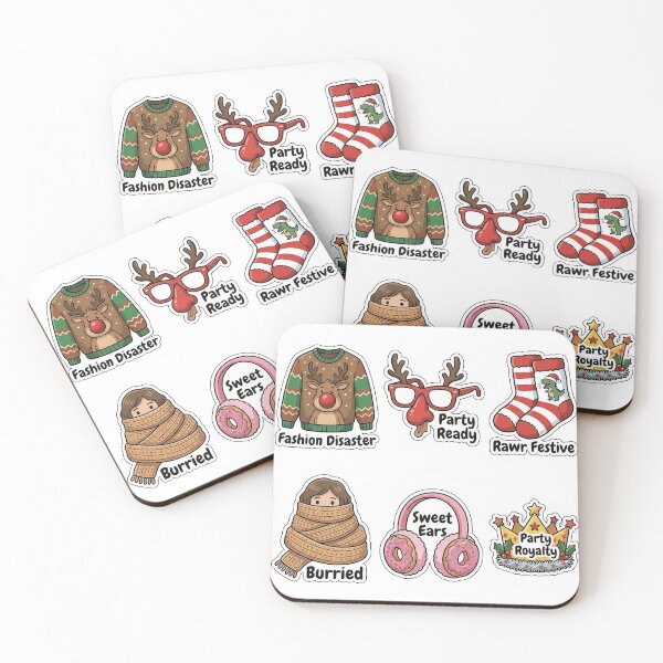 Item preview, Ugly Sweater Party Fashion Sticker Pack - Funny Holiday Outfit Collection designed and sold by SimpleP.