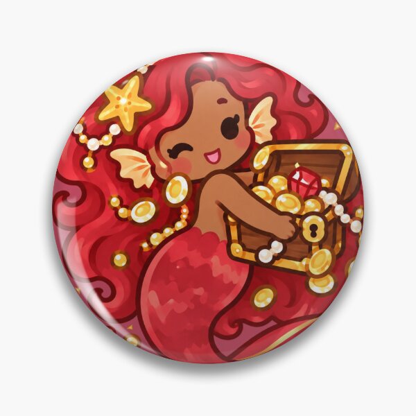 Item preview, Cute Red Treasure Mermaid designed and sold by Little Tide Studio.