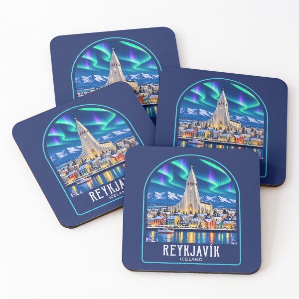 Item preview, Reykjavík Vintage Travel Illustration designed and sold by HomeLivingCo.