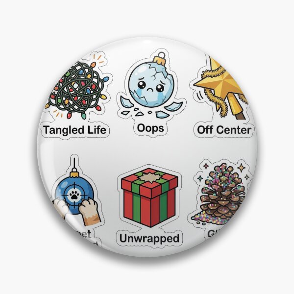 Item preview, Chaos Christmas Tree Decor Sticker Pack - Funny Holiday Accidents Set designed and sold by SimpleP.