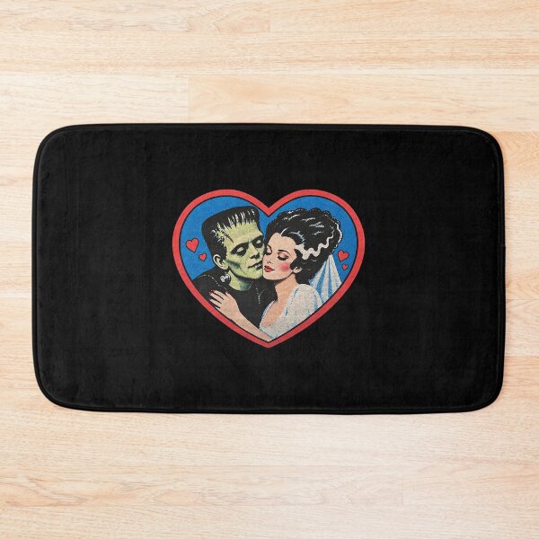 Item preview, Frankenstein and Bride Heart Romantic Halloween Couple designed and sold by OddPopARt.