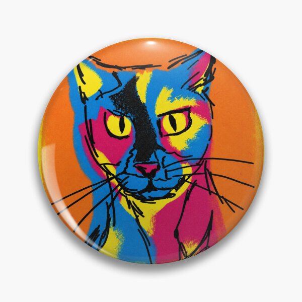 Item preview, Colorful Pop Art Cat – Bold Expressionist Cat Portrait designed and sold by House of Vardit.