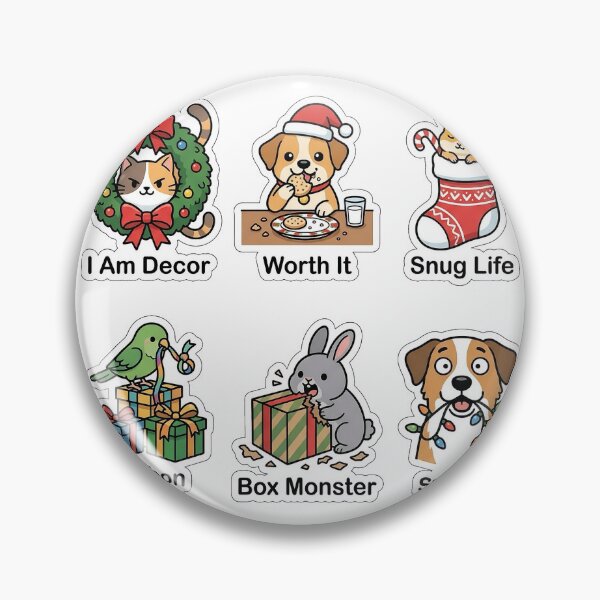 Item preview, Mischievous Christmas Pets Sticker Pack - Funny Animal Puns Assortment designed and sold by SimpleP.