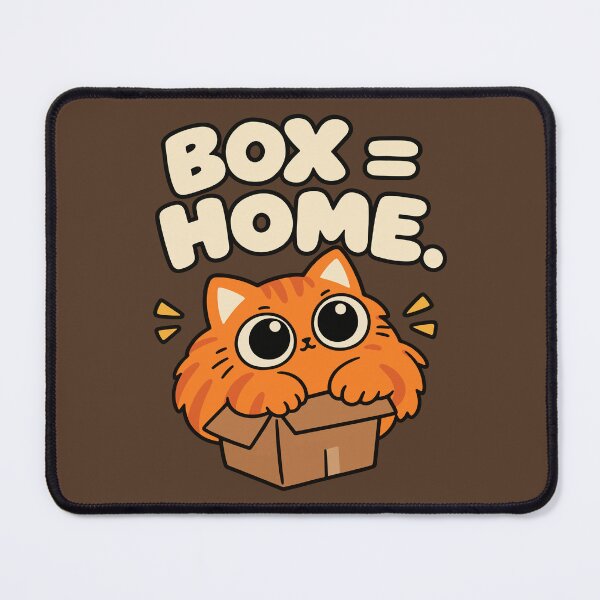 Item preview, Box is Home – Funny Orange Cat in Cardboard Box designed and sold by MewMade.