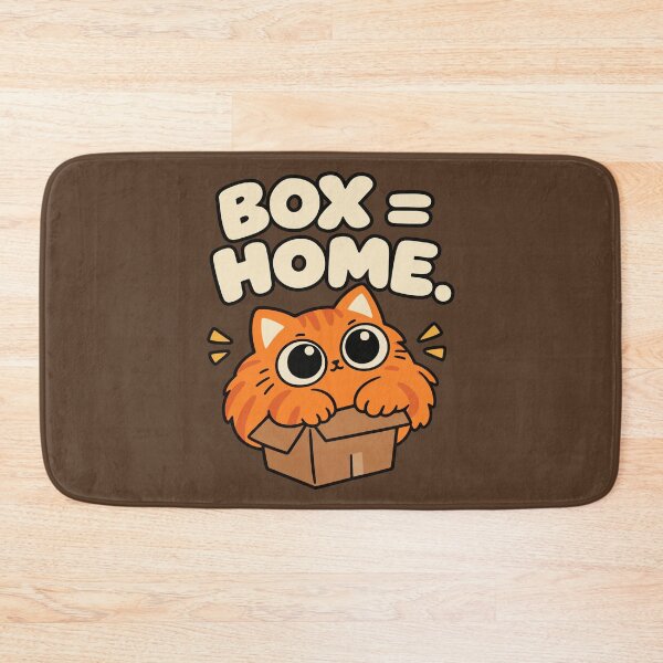 Item preview, Box is Home – Funny Orange Cat in Cardboard Box designed and sold by MewMade.